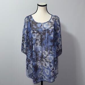 Fashion bug blue blouse women’s size large
